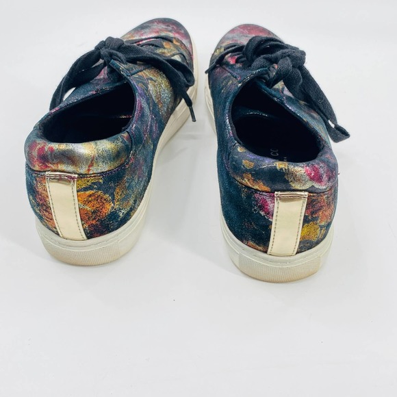 Kenneth Cole Marlow Neutral Floral Metallic Platform Sneaker 6.5 Black Pink Gold - Picture 7 of 9